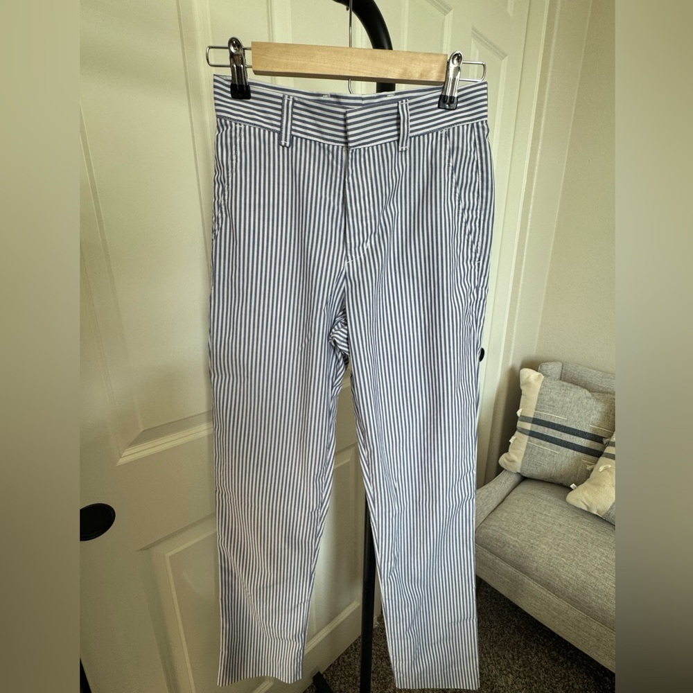 American Apparel Blue & White Striped Cropped Pants Size 6